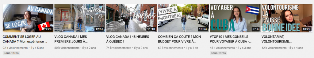 Vidéos populaires youtube my travel project